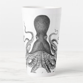 Taza De Café Latte Octopus de impresión vintage