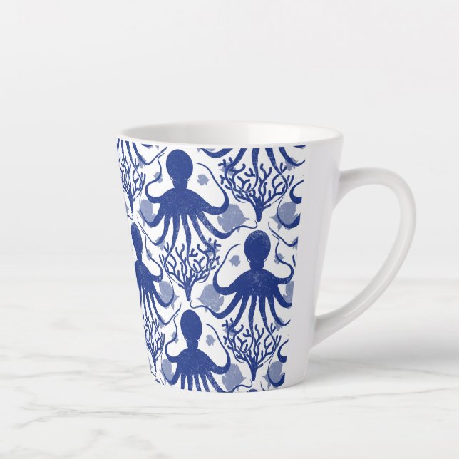 Taza De Café Latte Octopus (light background) (Derecha)
