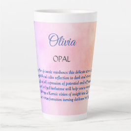 Taza De Café Latte Octubre Diseño de Birthstone Opal