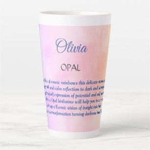 Taza De Café Latte Octubre Diseño de Birthstone Opal