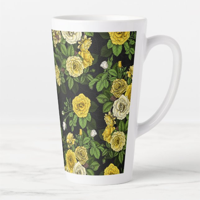 Taza De Café Latte Oculto en los rosas, amarillo y verde (Derecha)