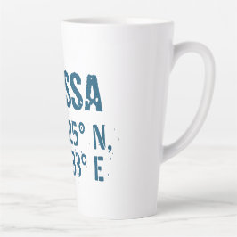 Taza De Café Latte Odessa Ucrania Latitud y longitud angustiada