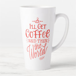 Taza De Café Latte Oferta Inspiradora de café caligrafía roja alta