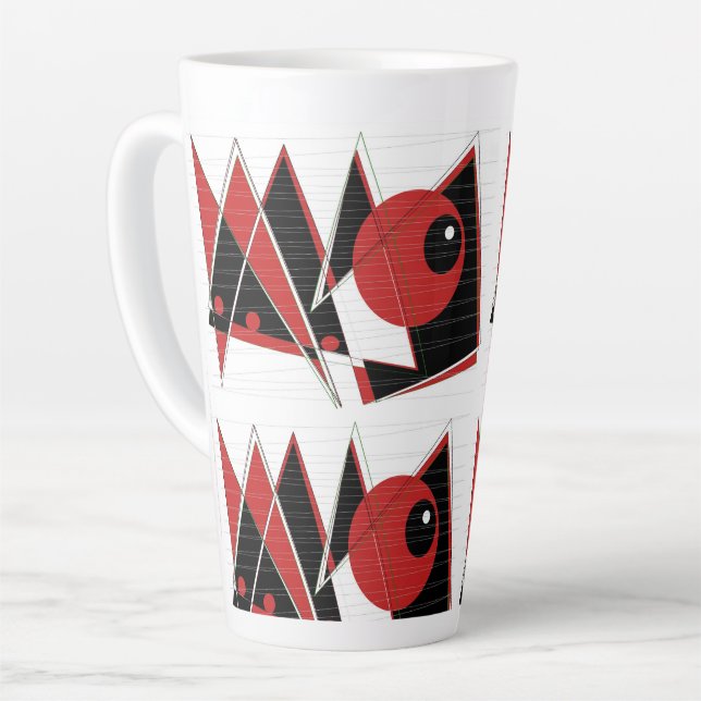 Taza De Café Latte Ojo Rojo Mirando La Mugre Alta (Ángulo izquierdo)