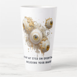 Taza De Café Latte Ojos barrocos surrealistas con oro ornado