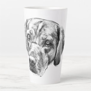 Taza De Café Latte Ojos cálidos en el brillo de la cosecha