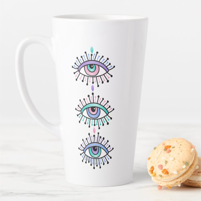 Taza De Café Latte Ojos espirituales místicos - Tercer motivo ocular  (In situ)