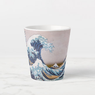 Taza De Café Latte Ola de tsunami frente a Kanagawa Japón por Hokusai
