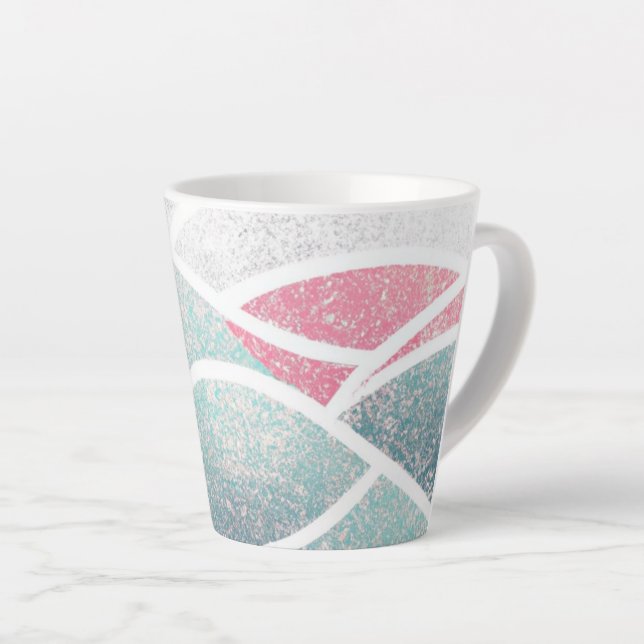 Taza De Café Latte Olas abstractas de la costa/playa (Ángulo derecho)