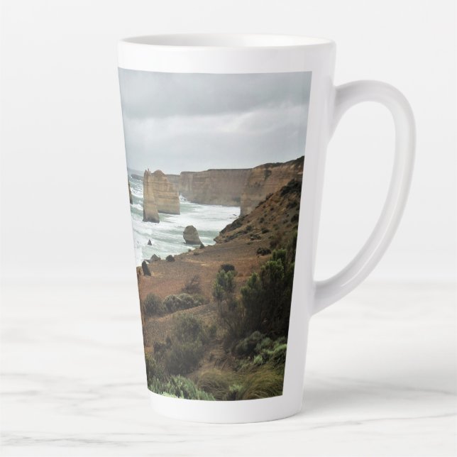 Taza De Café Latte Olas contra el tiempo - Gran Ruta del Océano (Derecha)