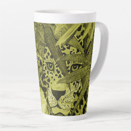 Taza De Café Latte Olive Leopardo