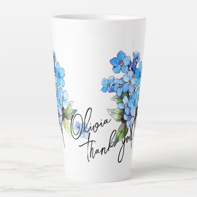 Taza De Café Latte Olvídenme: "Gracias". Eslogan y nombre editables (Anverso)