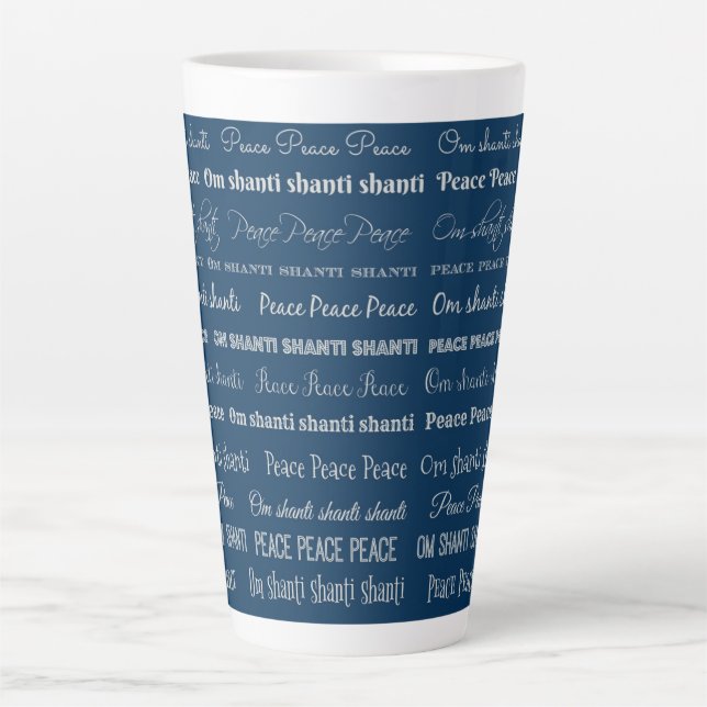 Taza De Café Latte Om Shanti, Paz (Anverso)