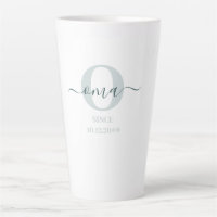 Oma Elegant Script Monograma Verde Blanco Latte Mu
