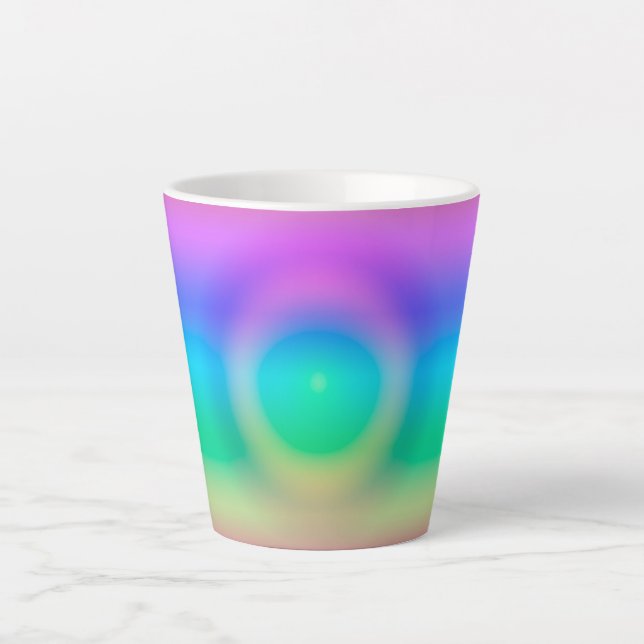 Taza De Café Latte Ombre de ojos de arcoiris místico (Anverso)