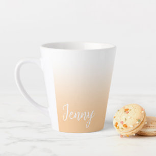 Taza De Café Latte Ombre personalizado de melocotón claro