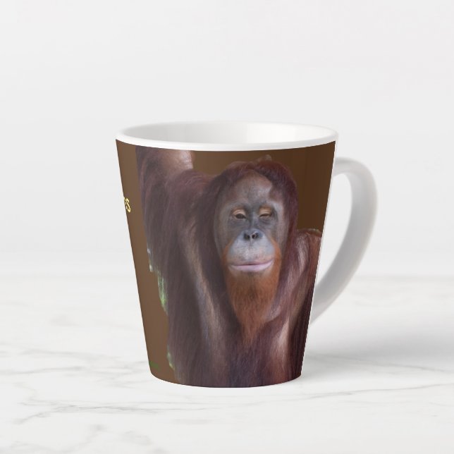 Taza De Café Latte Omry Orangutan - estrella de cine (Ángulo derecho)