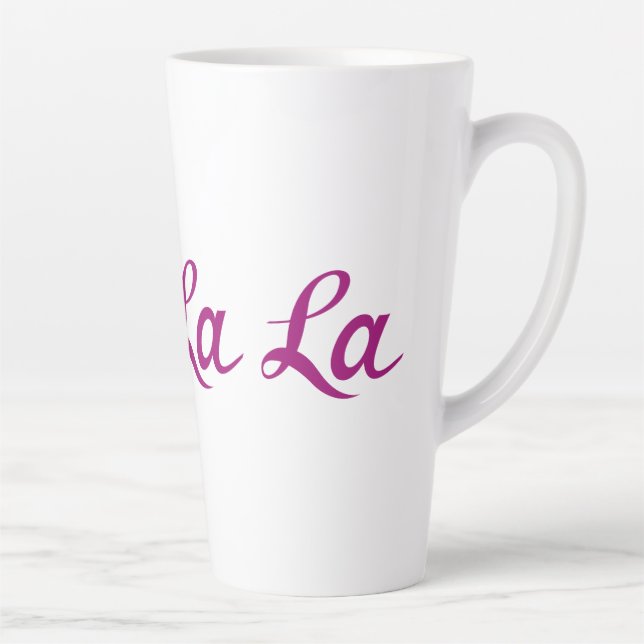 Taza De Café Latte Ooh La La Script Magenta (Derecha)