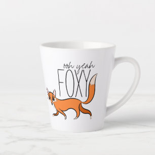 Taza De Café Latte Ooh Yeah Foxy Cute Fox Slogan