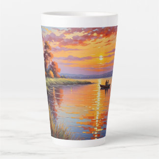 Taza De Café Latte Ópal vibrante: resplandor artístico