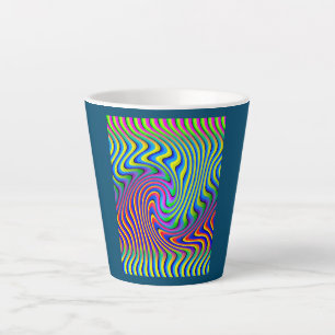 Taza De Café Latte Optical Illusion Wave 
