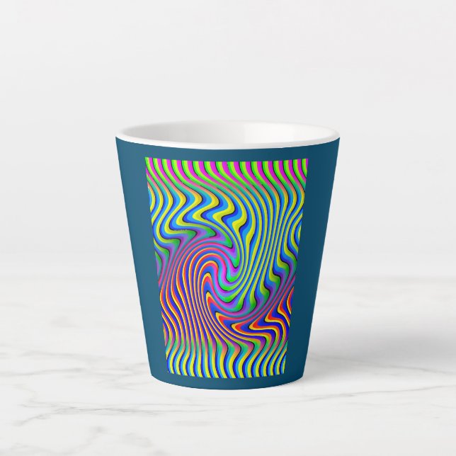 Taza De Café Latte Optical Illusion Wave  (Anverso)
