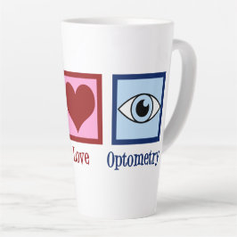Taza De Café Latte Optometrist Peace Love Optometry Blue Eye Médica