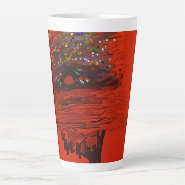 Taza De Café Latte Orange Moon Landscape (Anverso)