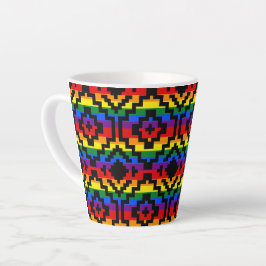 Taza De Café Latte Orgullo Arcoíris LGBTQ Geométrico