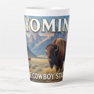 Taza De Café Latte Orgullo del Estado de Viaje Occidental de Bisonte
