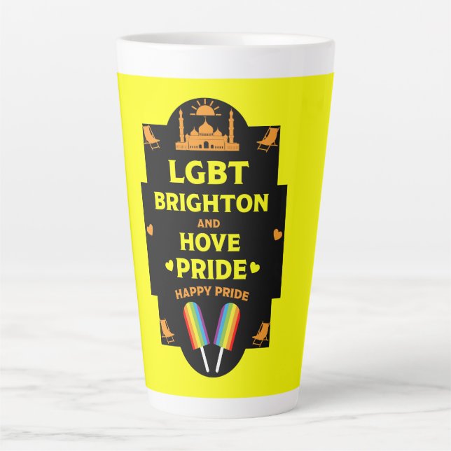 Taza De Café Latte Orgullo Gay Brighton (Anverso)