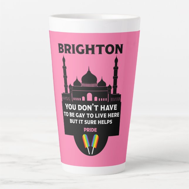 Taza De Café Latte Orgullo Gay Brighton (Anverso)