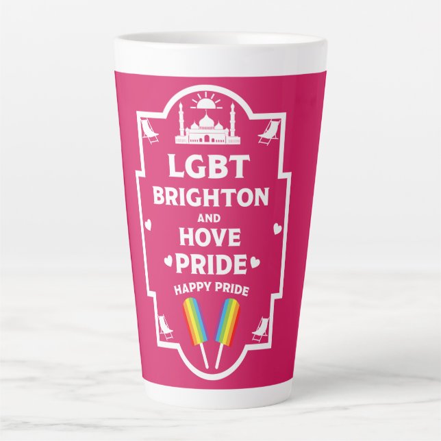 Taza De Café Latte Orgullo Gay Brighton (Anverso)