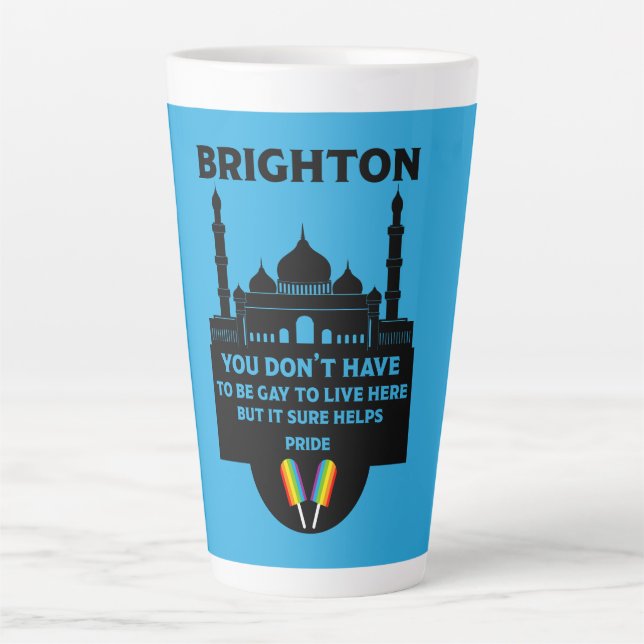 Taza De Café Latte Orgullo Gay Brighton (Anverso)
