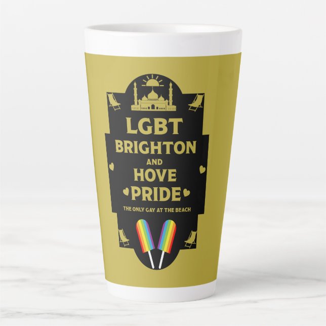 Taza De Café Latte Orgullo Gay Brighton (Anverso)