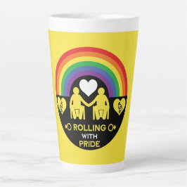 Taza De Café Latte Orgullo LGBTQ Gay de Discapacidad en silla de rued