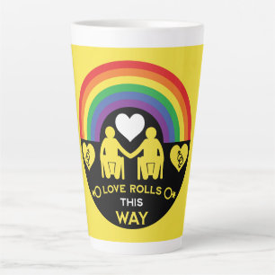 Taza De Café Latte Orgullo LGBTQ Gay de Discapacidad en silla de rued