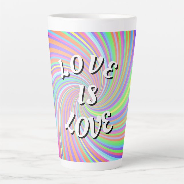 Taza De Café Latte Orgullo Love Is Love (Anverso)