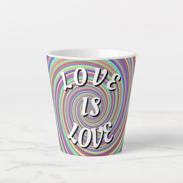 Taza De Café Latte Orgullo Love Is Love (Anverso)