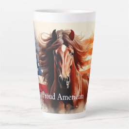 Taza De Café Latte Orgulloso caballo americano
