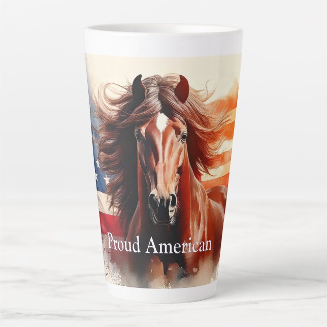 Taza De Café Latte Orgulloso caballo americano (Anverso)