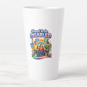 Taza De Café Latte Orgulloso de ser discapacitado