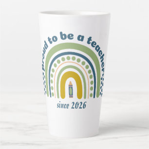 Taza De Café Latte Orgulloso De Ser Un Maestro Retro Azul Verde