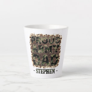 Taza De Café Latte Orgulloso papá del ejército - Audaz Camuflaje