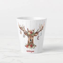 Taza De Café Latte Ornamentos de renos de Navidades pequeños | Madera