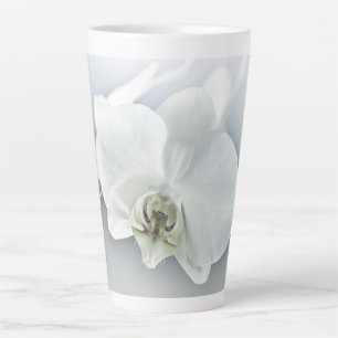 Taza De Café Latte Orquídea Phalaenopsis Blanca