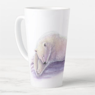 Taza De Café Latte Oso Polar Durmiente de Molly Harrison