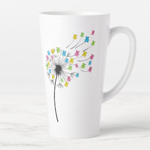 Taza De Café Latte Osos lindos volando flujo de dandelia