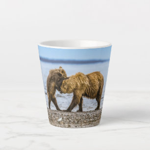 Taza De Café Latte Osos marrones costeros