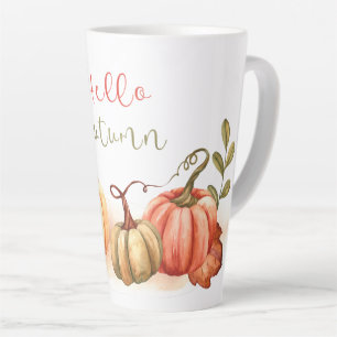 Taza De Café Latte Otoño - Calabazas Hola Otoño